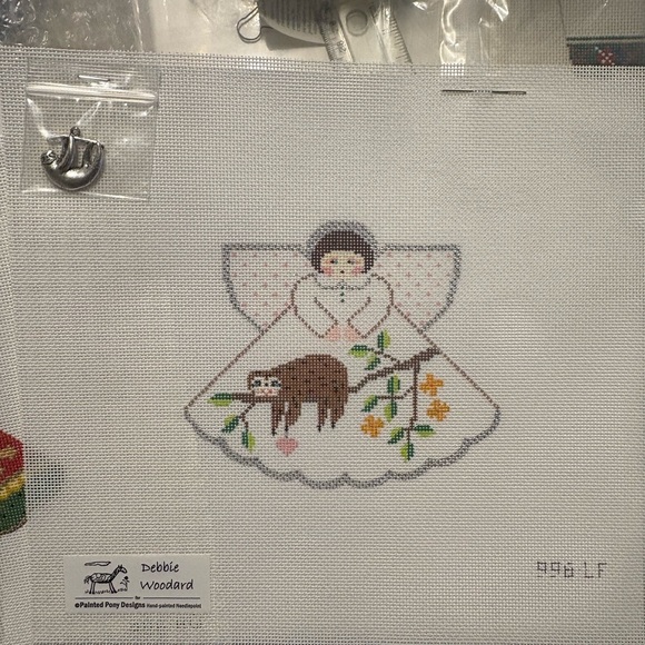 Angel with sweet Sloth Cross Stitch Art - Picture 3 of 3
